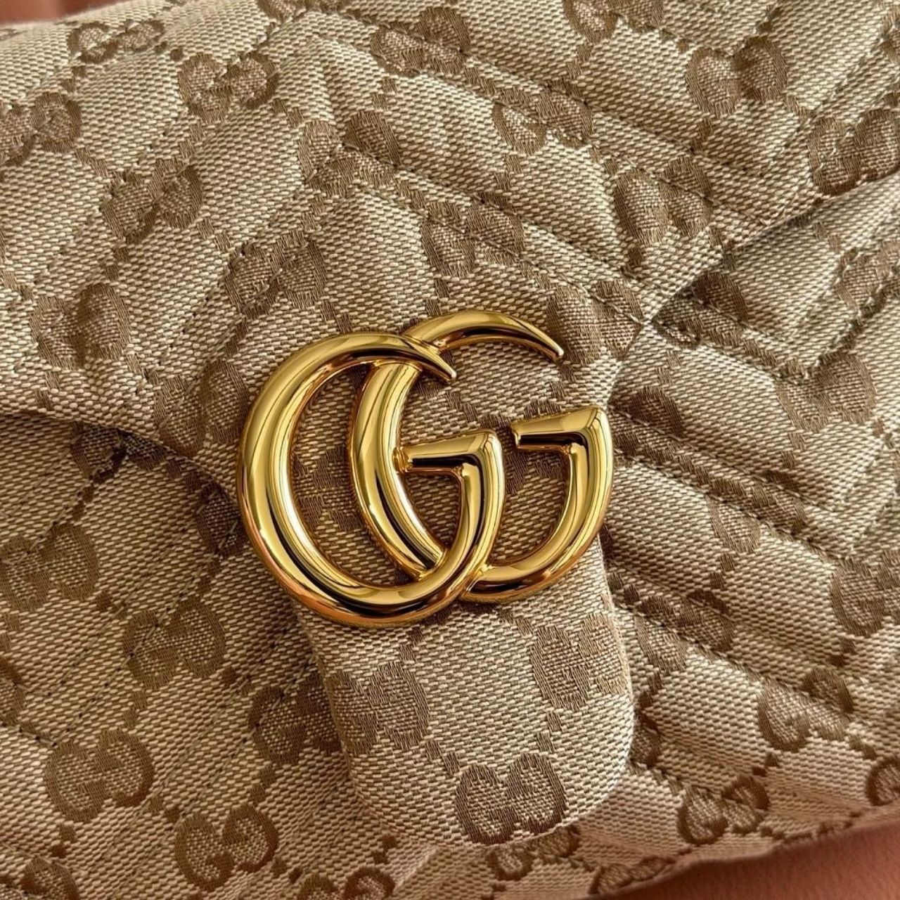 Gucci GG Marmont Small Shoulder Bag Beige GG Canvas 23Cm - Image 8
