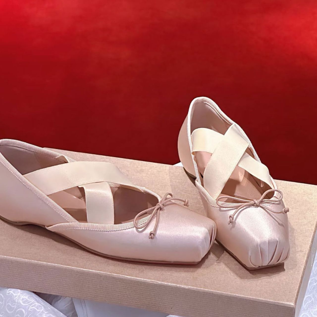 Christian Louboutin Cassiasticina Ballerinas Crepe Satin Poupee 1260079P637 - Image 6