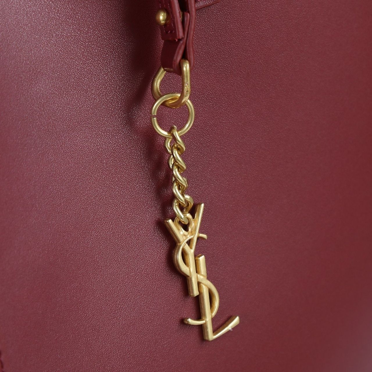 Saint Laurent Large Shopping Tote Bag Burgundy 33Cm - Image 9
