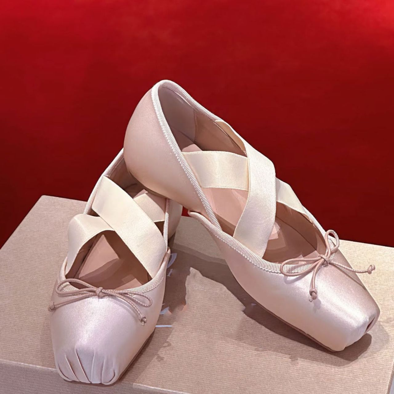 Christian Louboutin Cassiasticina Ballerinas Crepe Satin Poupee 1260079P637 - Image 5