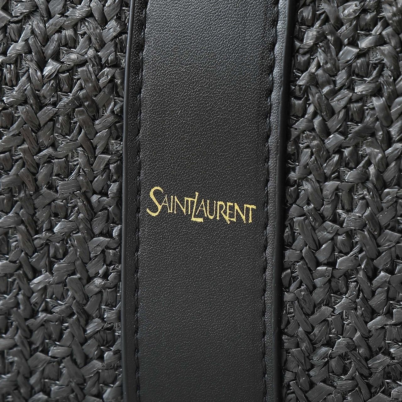 Saint Laurent Raffia Large Tote Bag Black 50Cm - Image 9