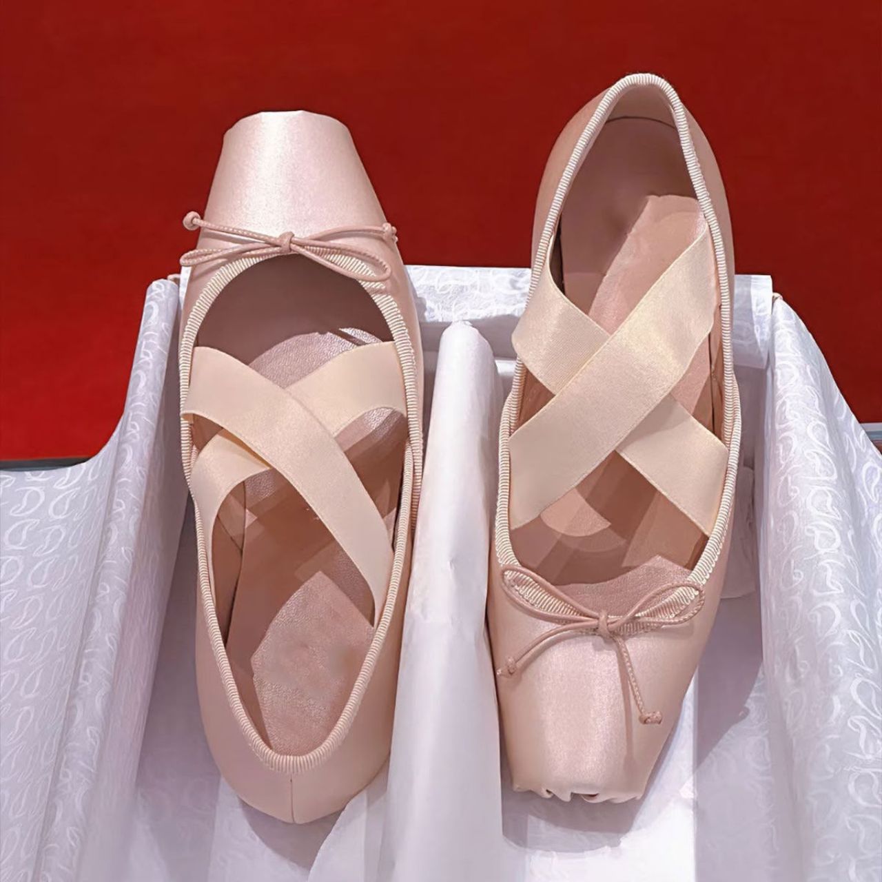 Christian Louboutin Cassiasticina Ballerinas Crepe Satin Poupee 1260079P637 - Image 3