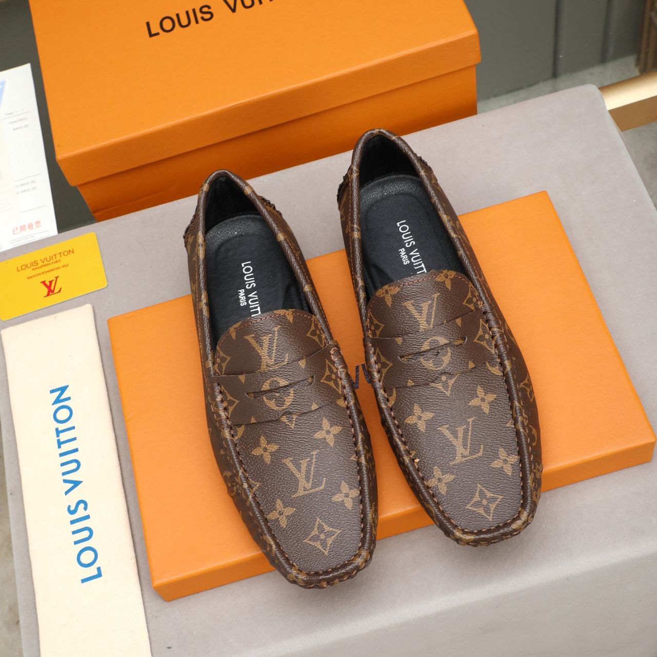 Louis Vuitton Monogram Driving Loafers Brown - Image 5