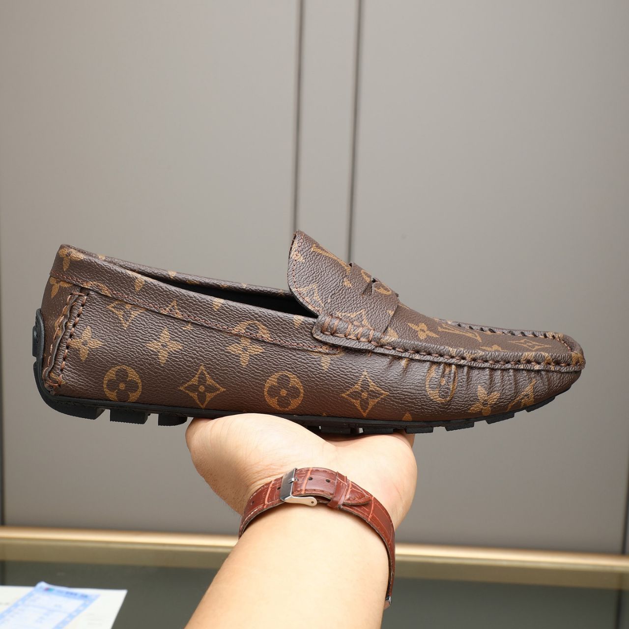 Louis Vuitton Monogram Driving Loafers Brown - Image 3