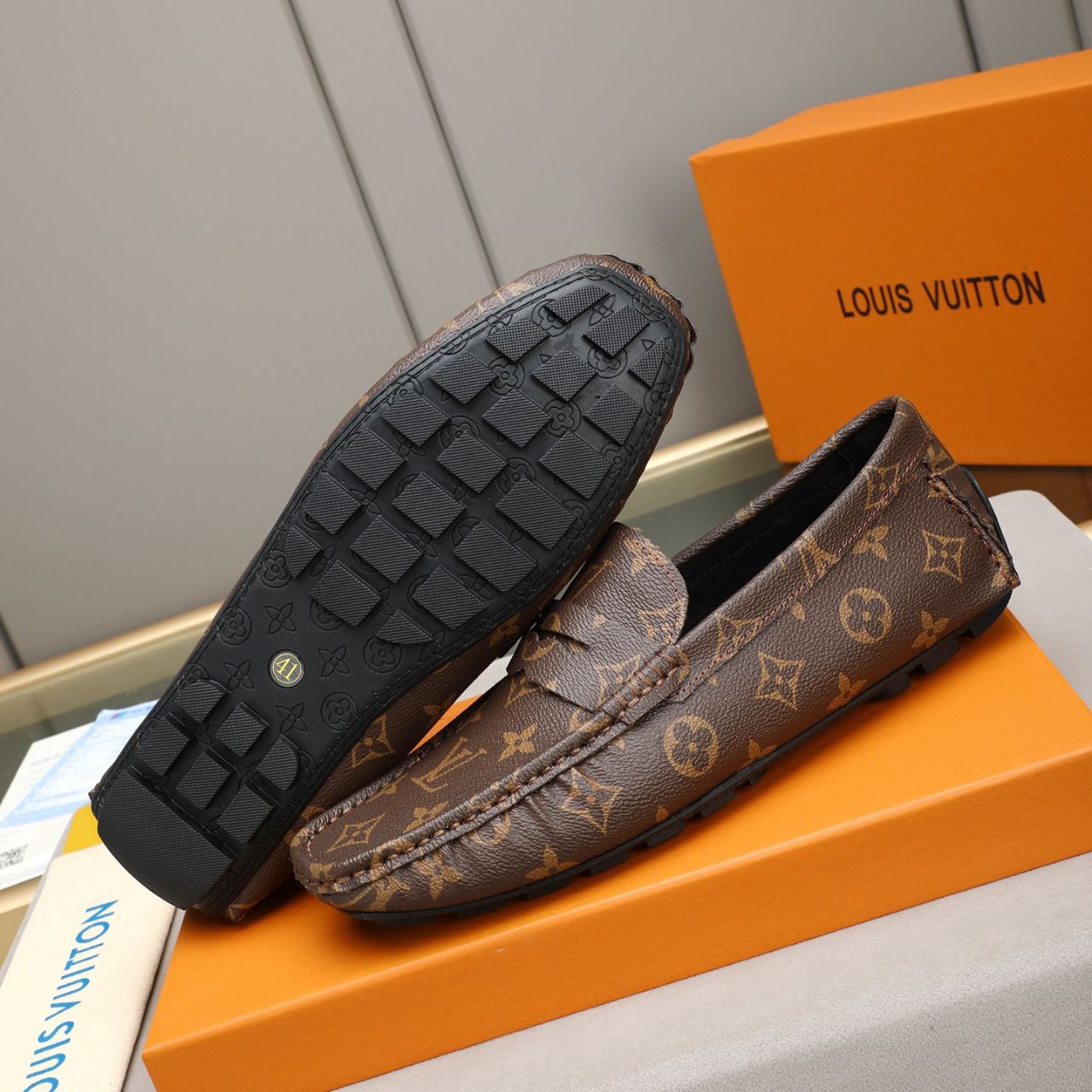Louis Vuitton Monogram Driving Loafers Brown - Image 6