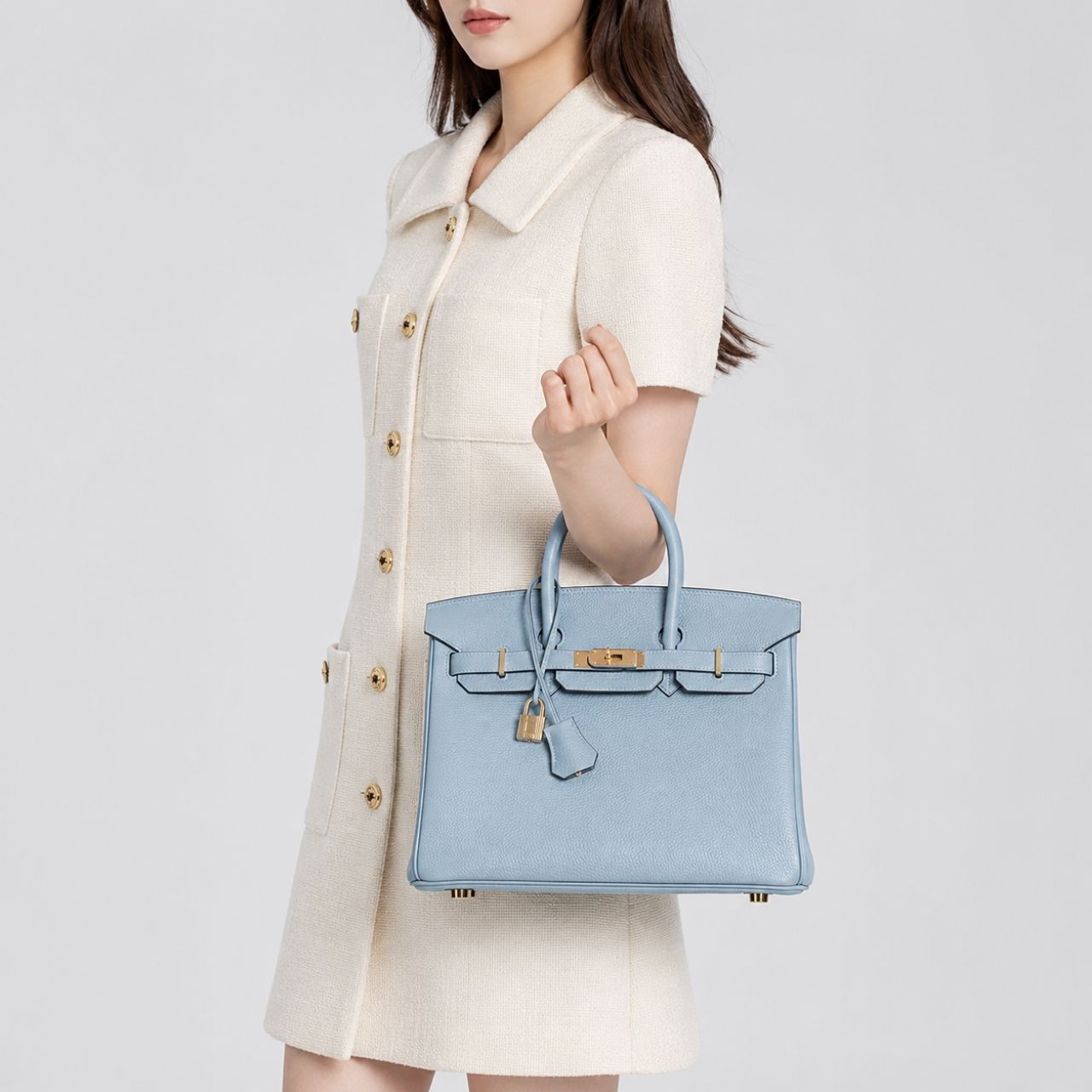 Prestige Edition - Hermes Birkin 35 Bleu Pale Gold Hardware 35cm - Image 3