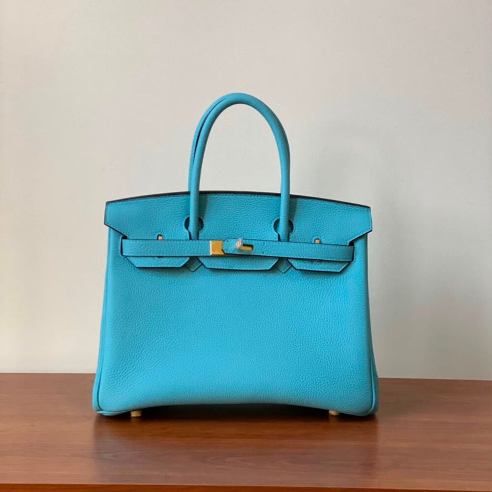 Alternative view of Hermes Birkin 35 Turquoise Togo Gold Hardware 35cm