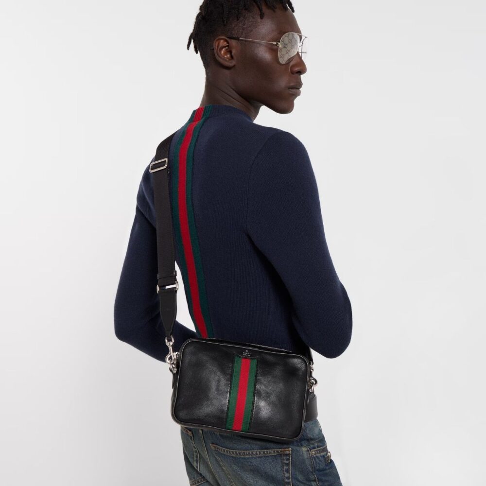 Alternative view of Prestige Edition – Gucci Web Trademark Small Crossbody Bag Black 32cm