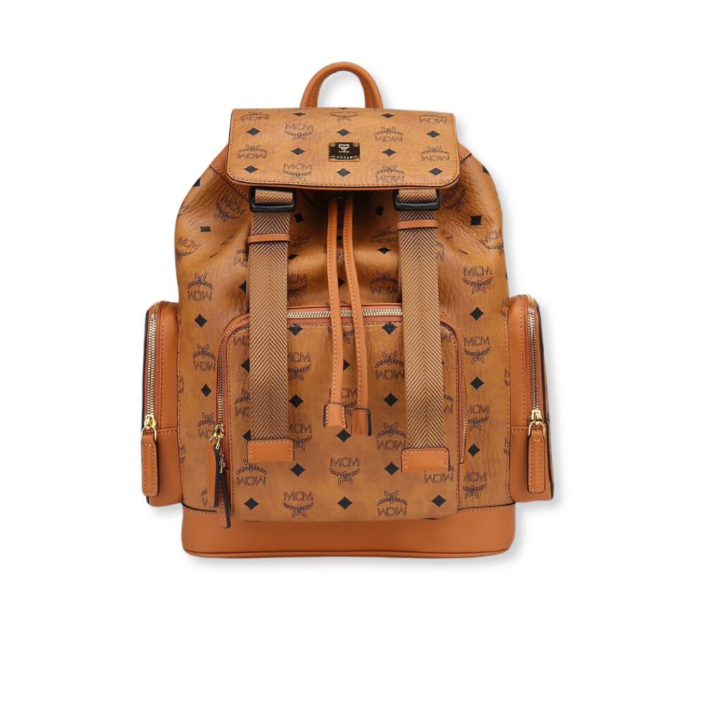 MCM Brandenburg Backpack Visetos Small Cognac 38cm