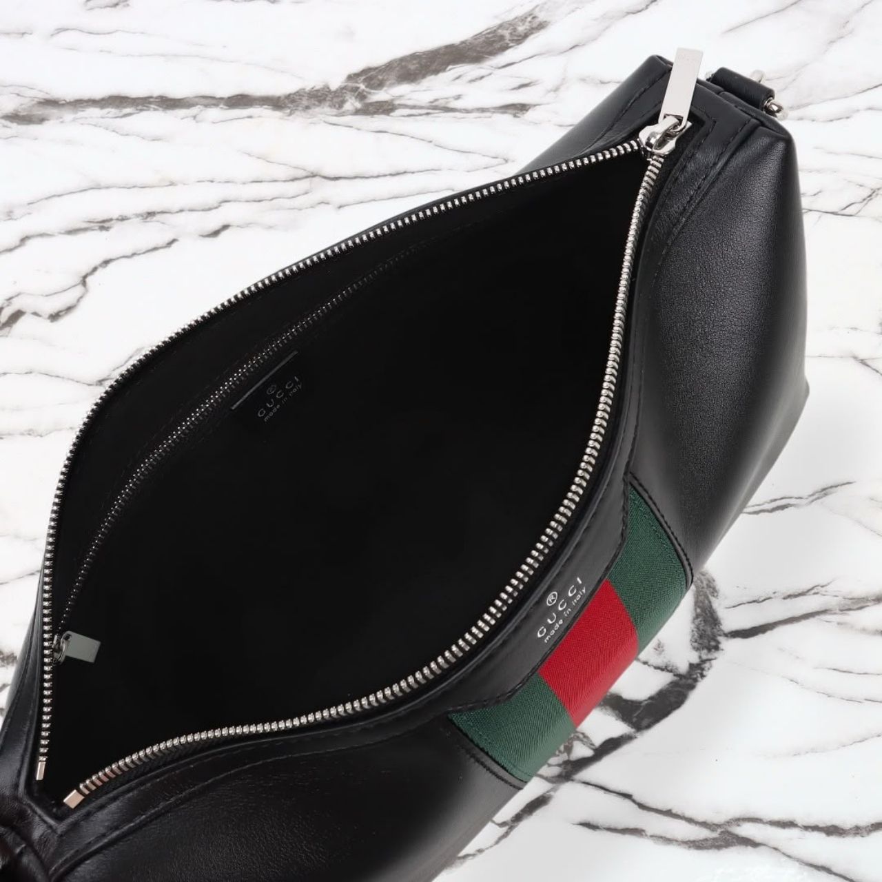 Prestige Edition – Gucci Web Trademark Small Crossbody Bag Black 32cm - Image 6
