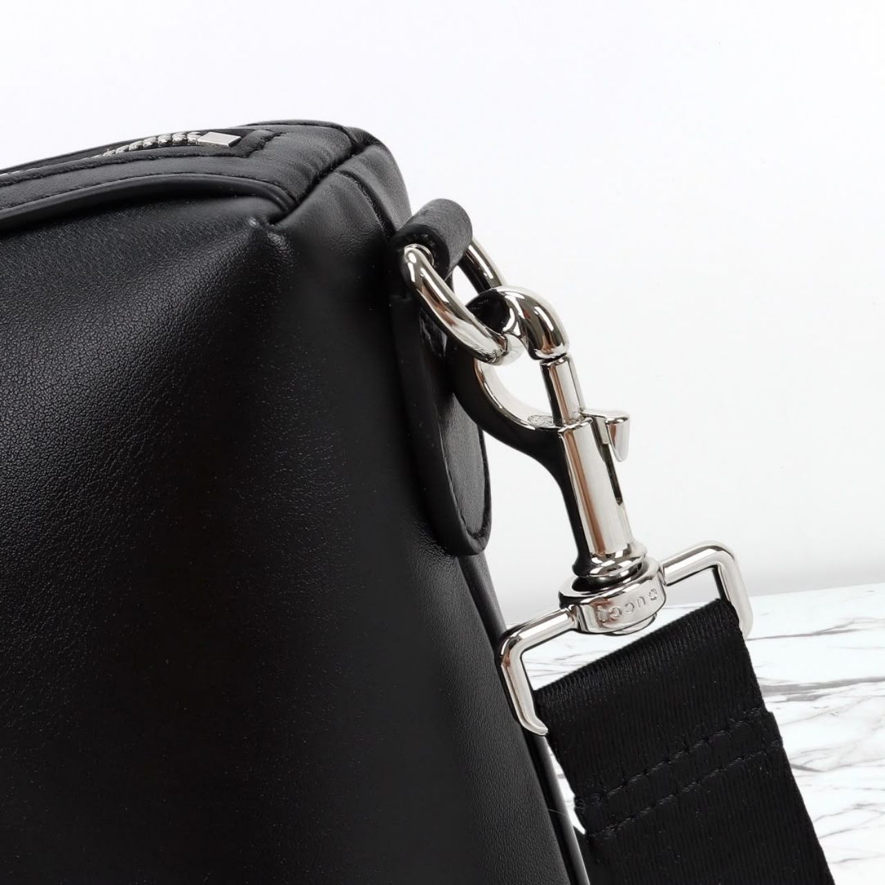 Prestige Edition – Gucci Web Trademark Small Crossbody Bag Black 32cm - Image 7