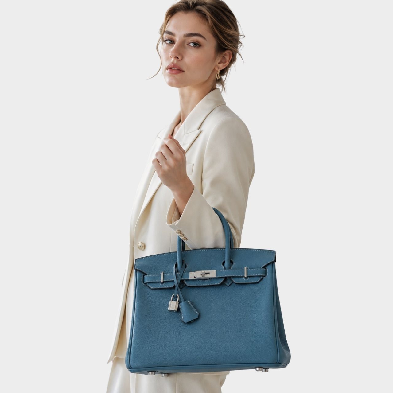 Prestige Edition - Hermes Birkin 30 Blue Jean Silver Hardware 30cm - Image 2