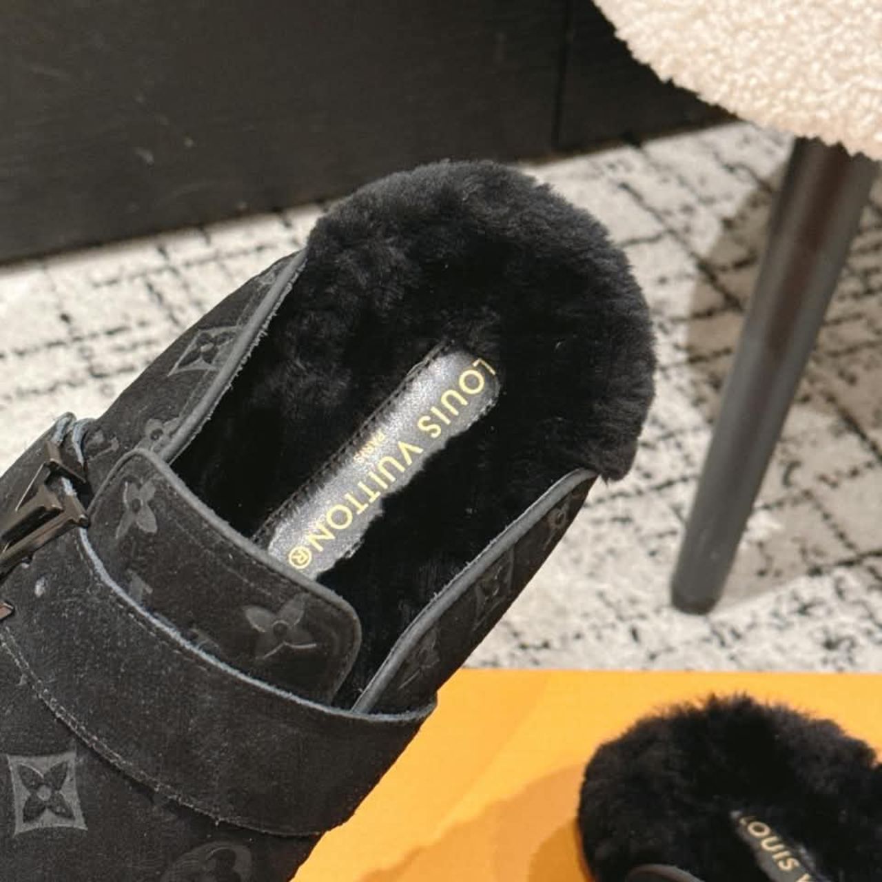 Louis Vuitton LV Cosy Mule Monogram Suede Black - Image 10