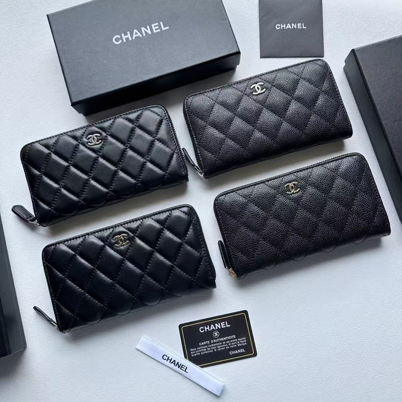 Chanel Classic Quilted Zip Around Long Wallet Black 19.5cm - Image 6