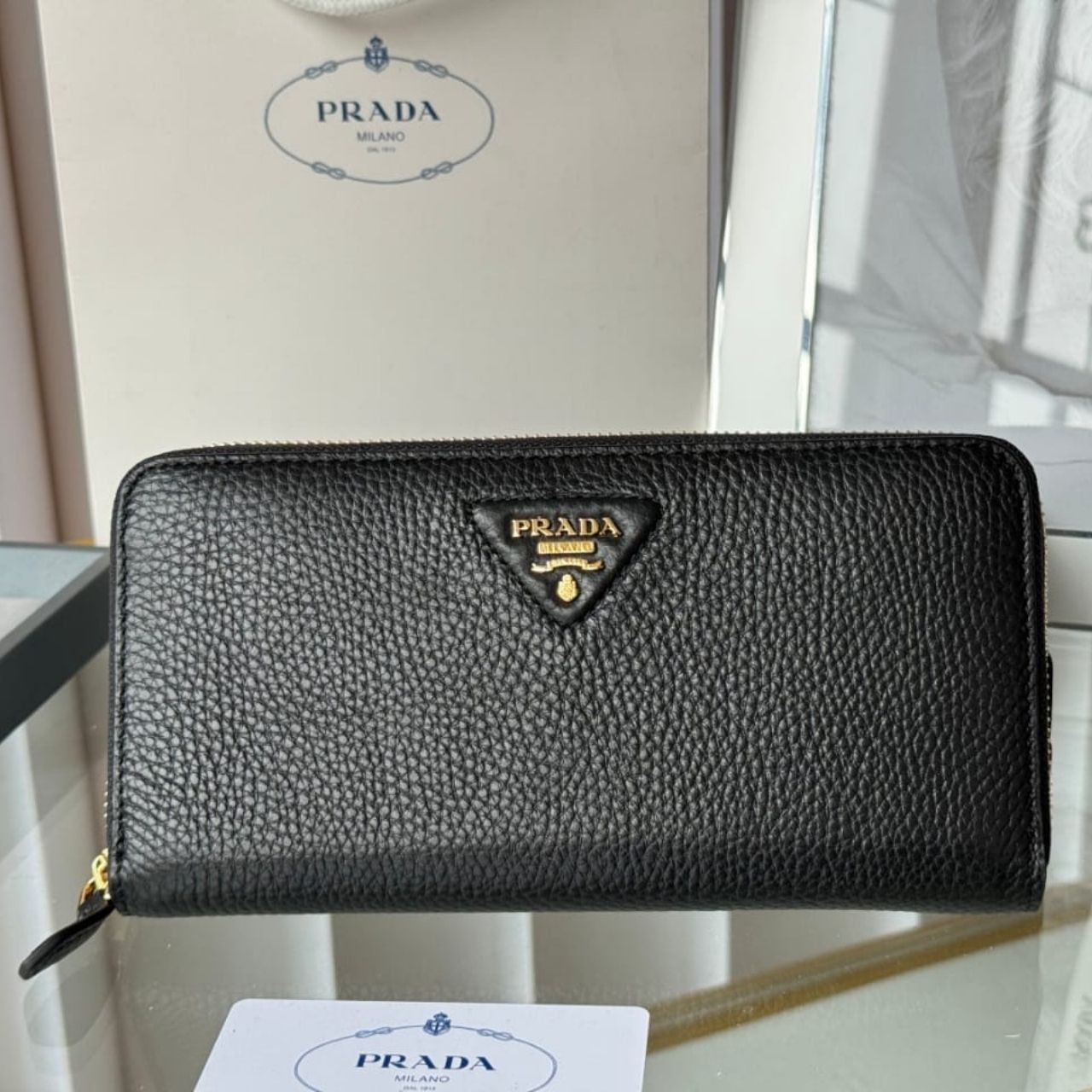 Prestige Edition - Prada Large Leather Wallet Black 20cm 1ML506 2BBE F0632 - Image 6