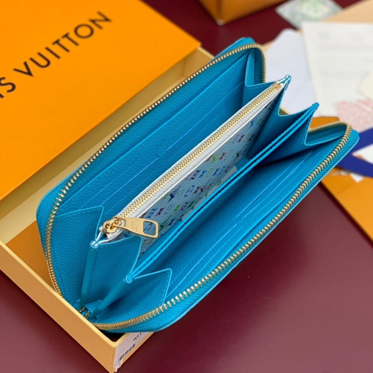 Prestige Edition - Louis Vuitton x Takashi Murakami Zippy Wallet Royal Blue 19.5cm - Image 6