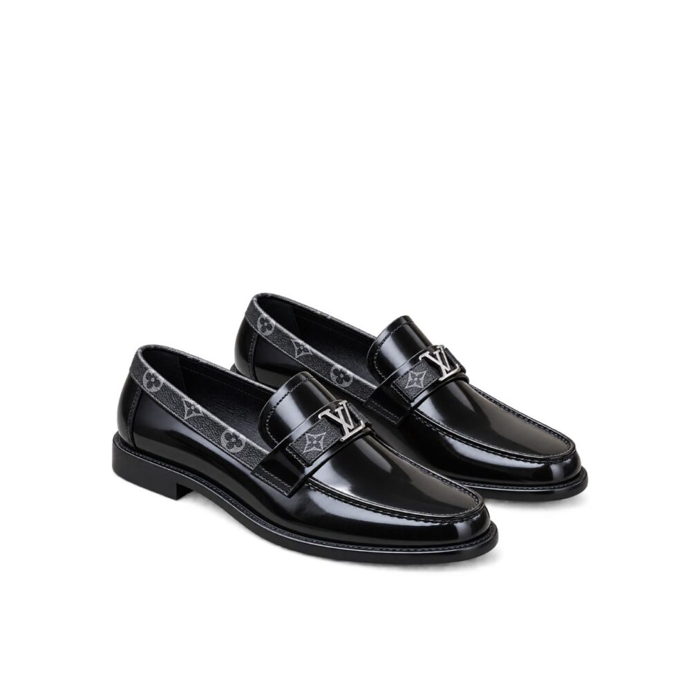 Louis Vuitton LV Monogram Trim Loafers Black