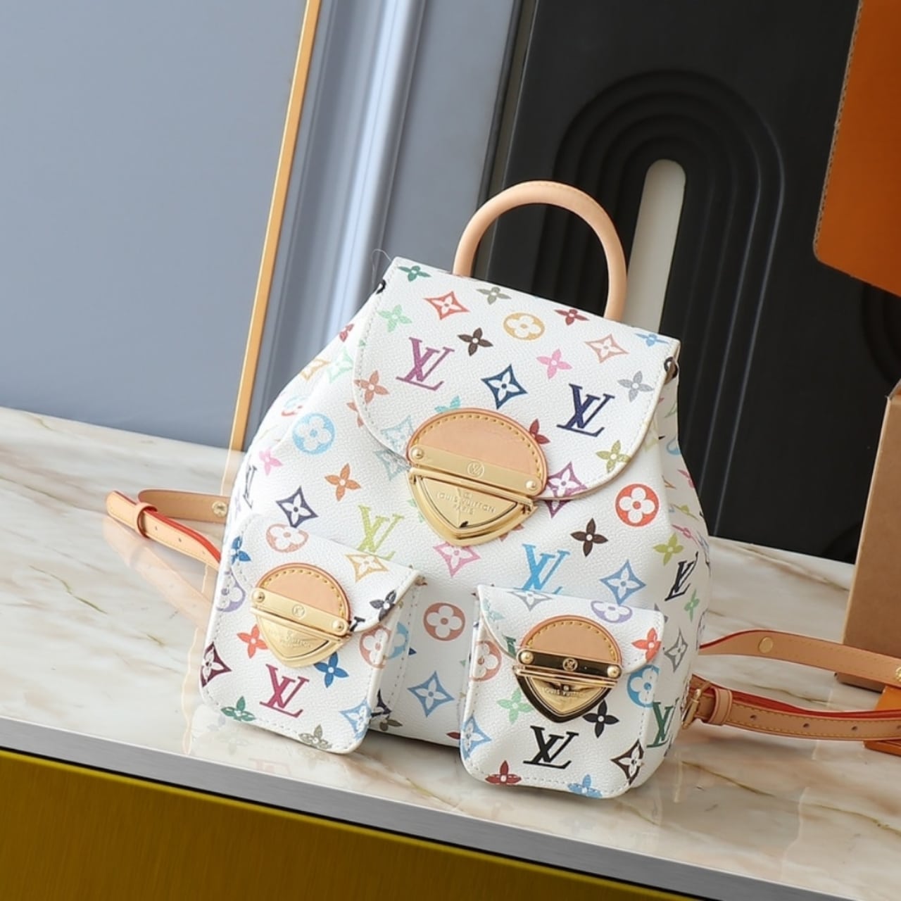 Louis Vuitton x Takashi Murakami Venice Backpack White 26Cm M13081 - Image 3