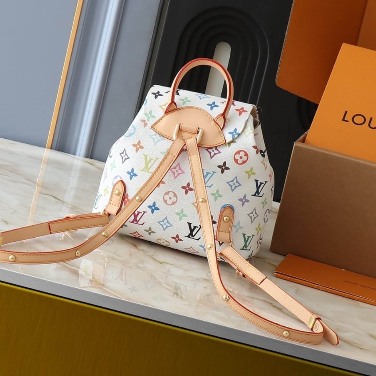 Louis Vuitton x Takashi Murakami Venice Backpack White 26Cm M13081 - Image 4