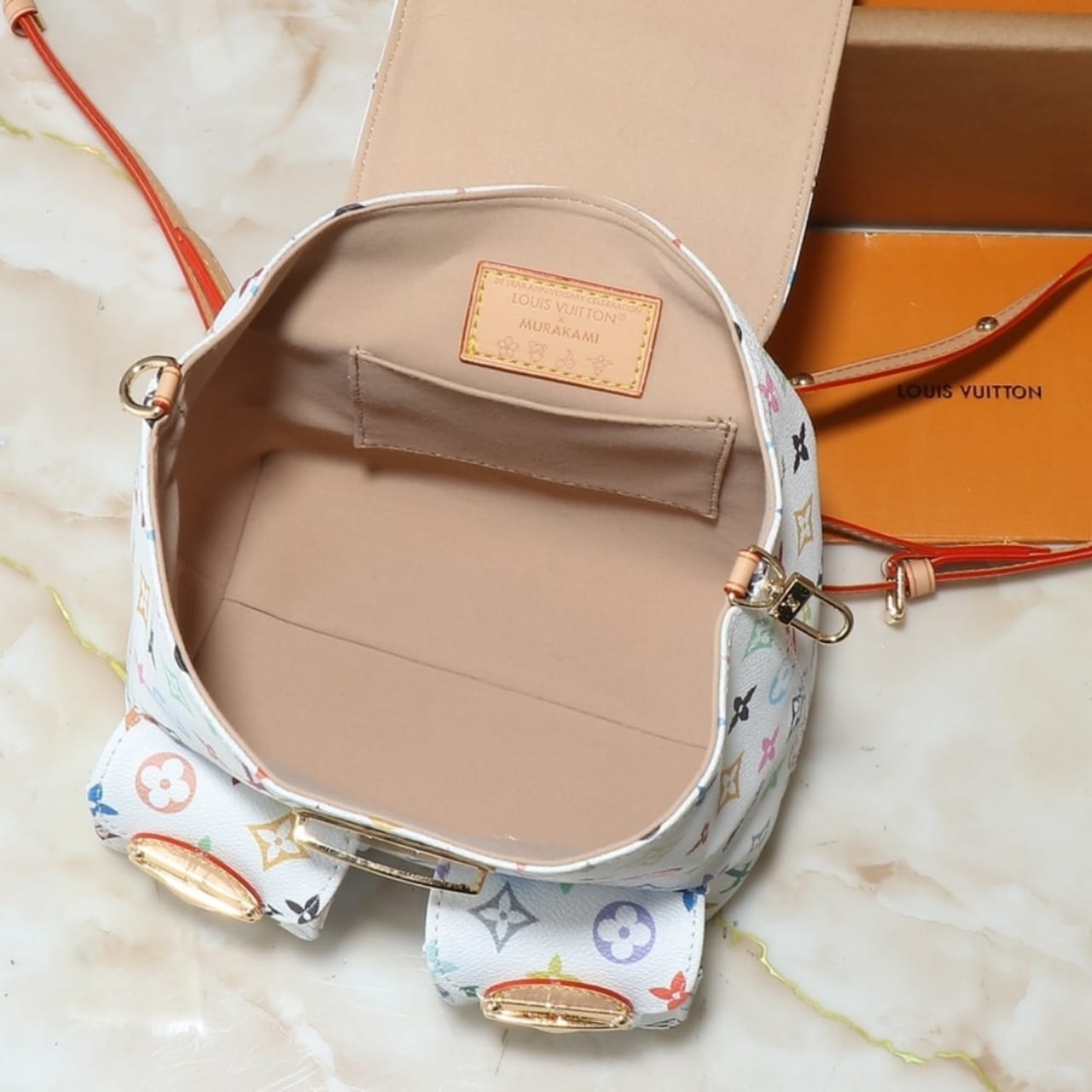 Louis Vuitton x Takashi Murakami Venice Backpack White 26Cm M13081 - Image 5