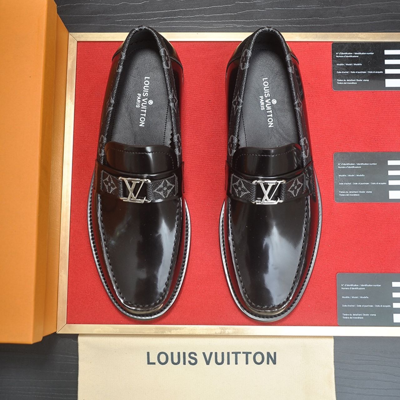 Louis Vuitton LV Monogram Trim Loafers Black - Image 6