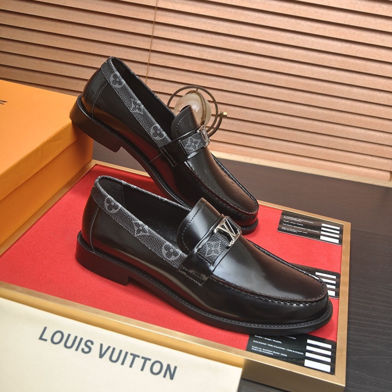 Louis Vuitton LV Monogram Trim Loafers Black - Image 4