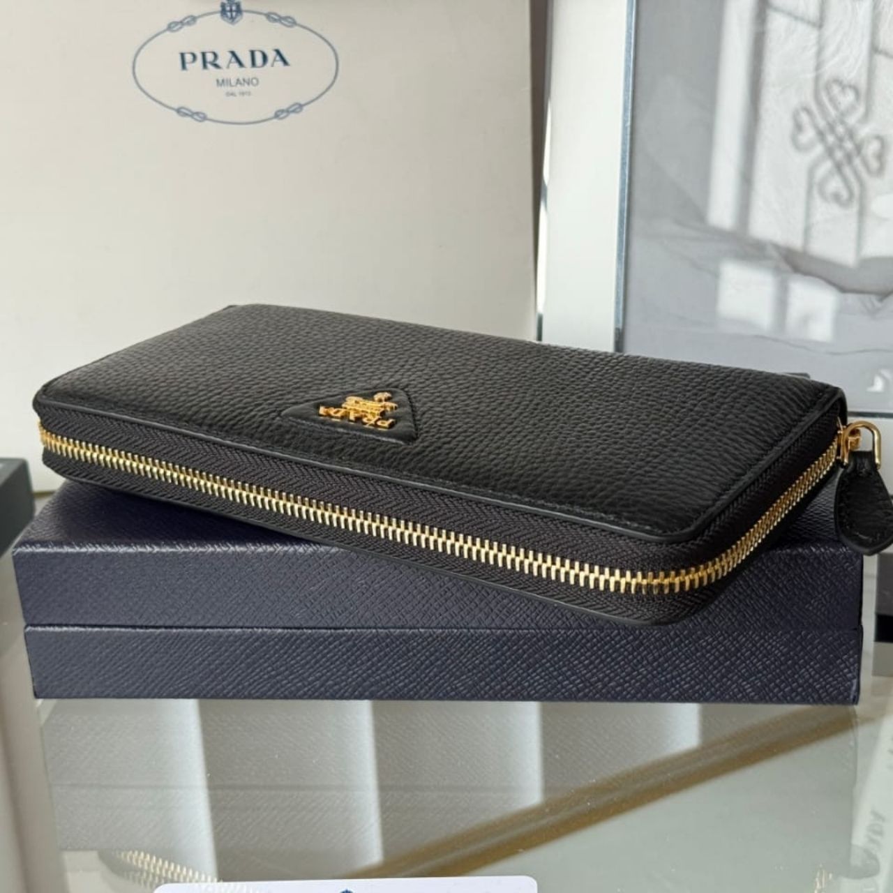 Prestige Edition - Prada Large Leather Wallet Black 20cm 1ML506 2BBE F0632 - Image 5