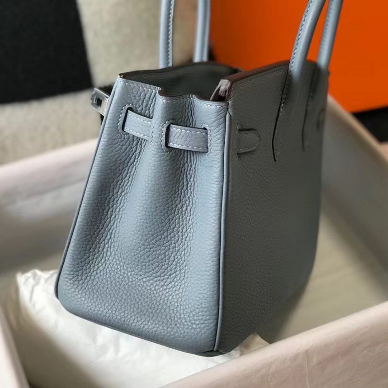 Prestige Edition - Hermes Birkin 35 Bleu Pale Gold Hardware 35cm - Image 4