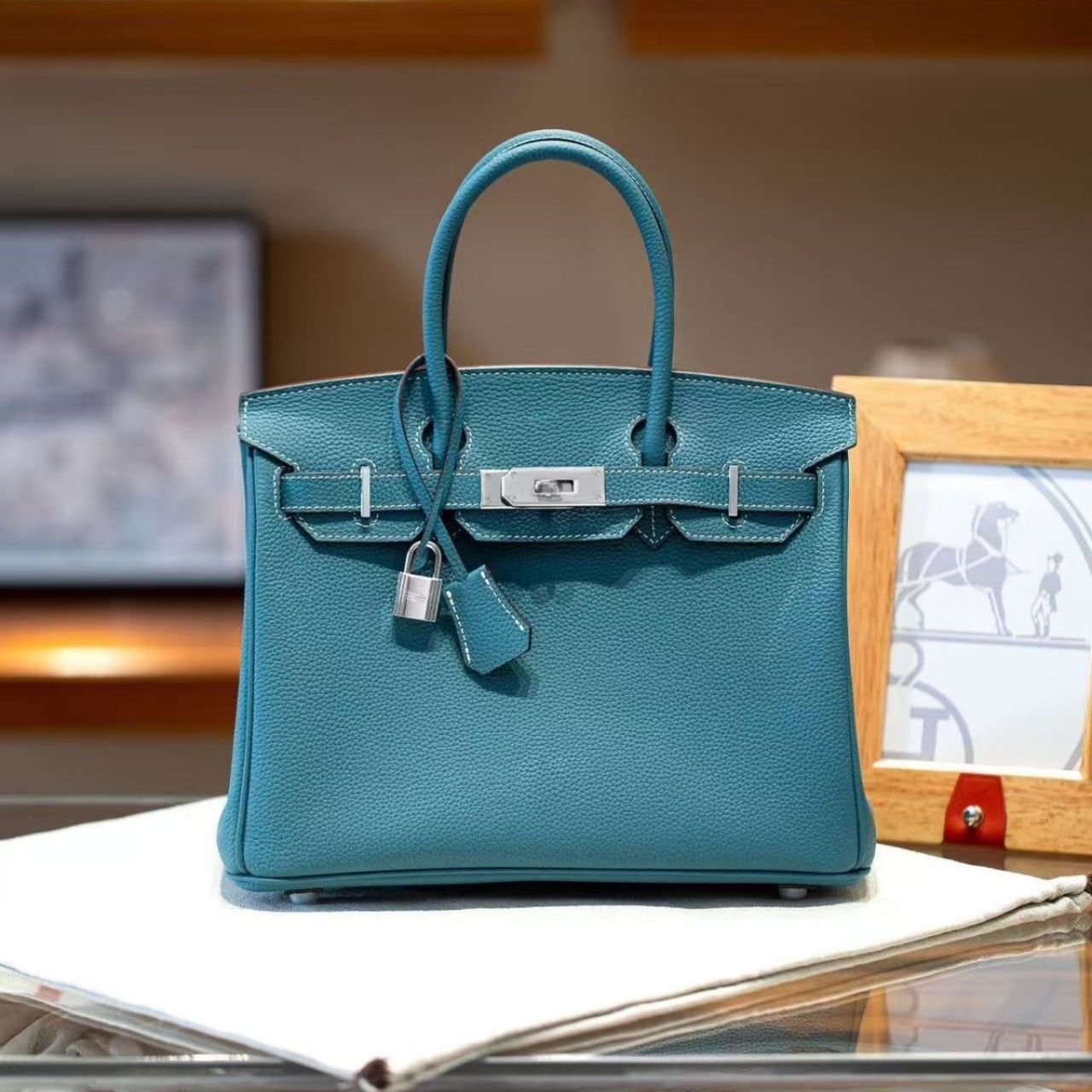 Prestige Edition - Hermes Birkin 30 Blue Jean Silver Hardware 30cm - Image 3