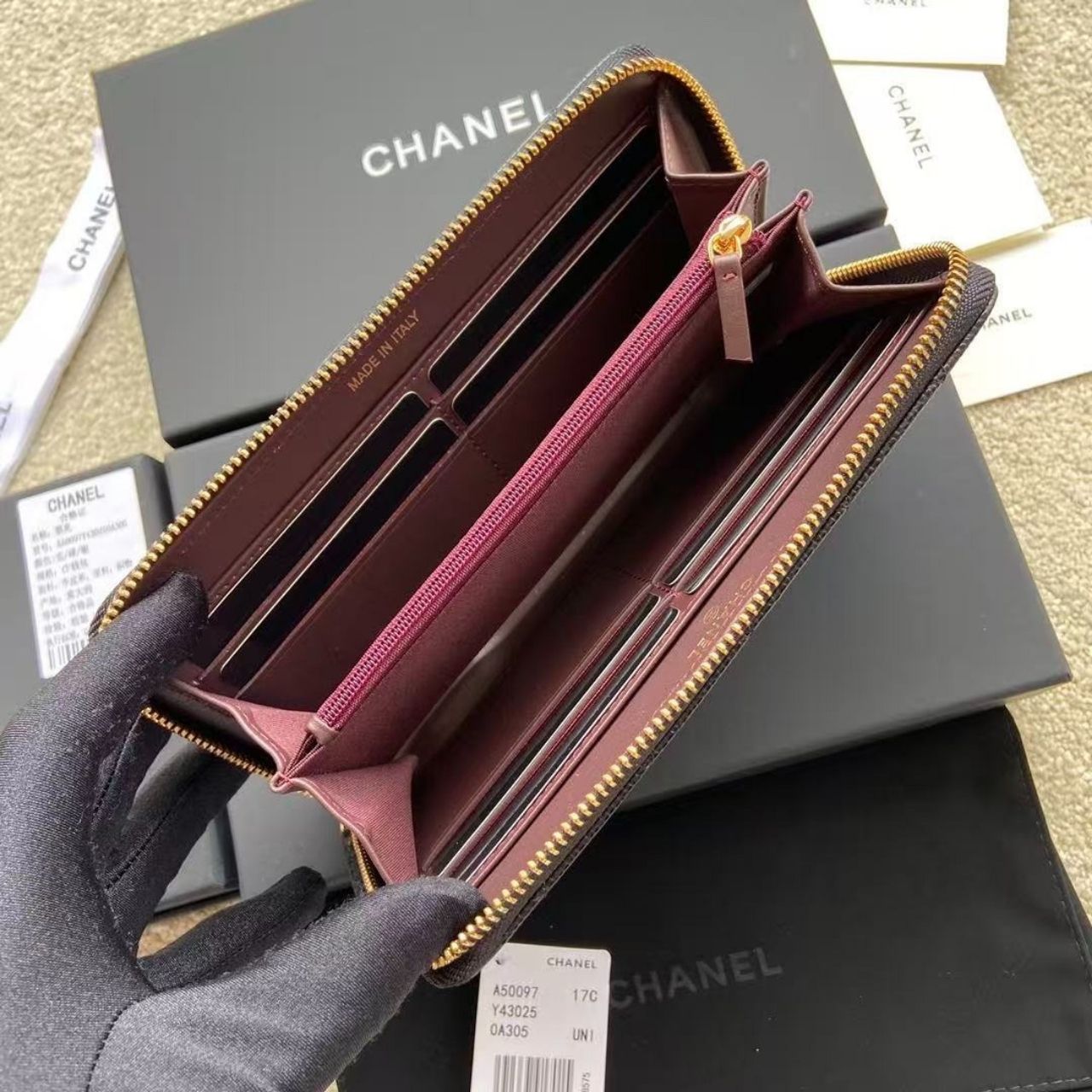 Prestige Edition - Chanel Classic Quilted Zip Around Long Wallet Black 19.5cm - Image 6