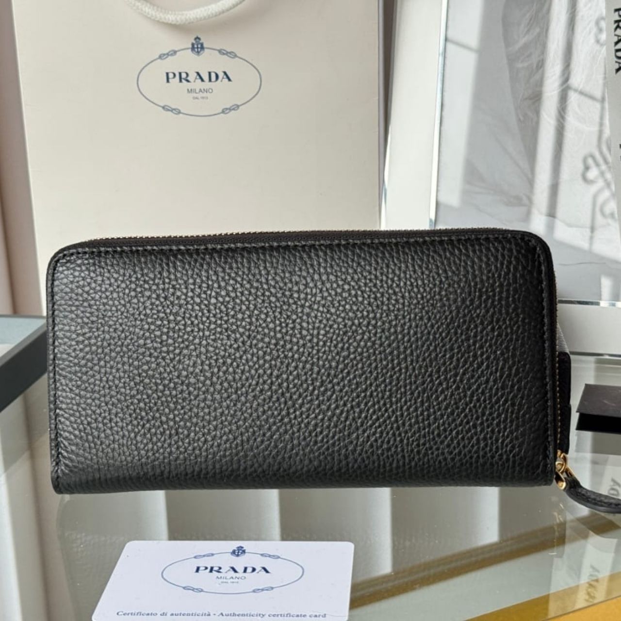 Prestige Edition - Prada Large Leather Wallet Black 20cm 1ML506 2BBE F0632 - Image 4