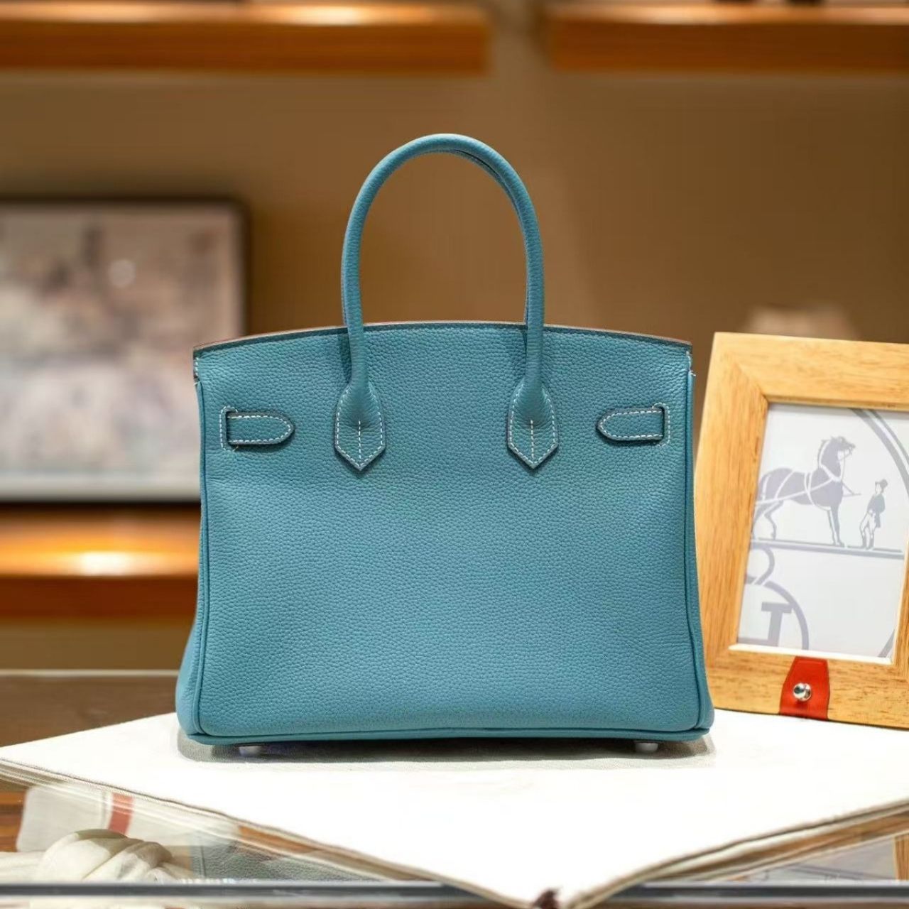 Prestige Edition - Hermes Birkin 30 Blue Jean Silver Hardware 30cm - Image 5