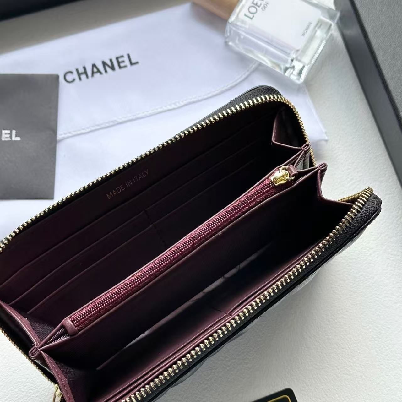 Chanel Classic Quilted Zip Around Long Wallet Black 19.5cm - Image 4