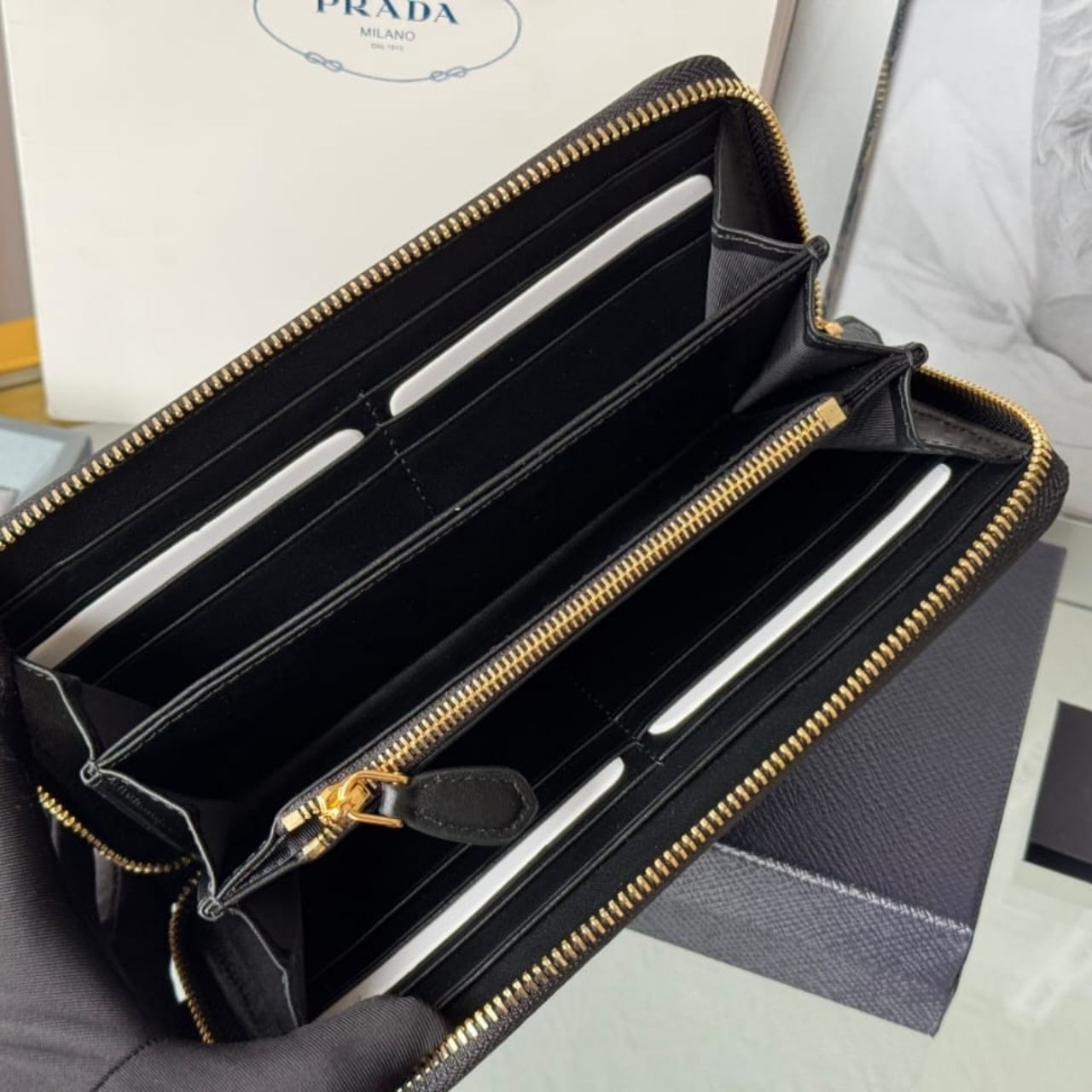 Prestige Edition - Prada Large Leather Wallet Black 20cm 1ML506 2BBE F0632 - Image 3