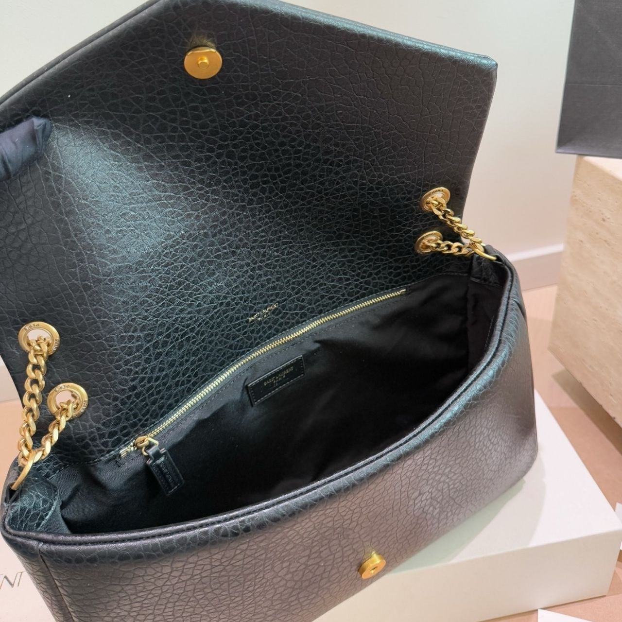 Saint Laurent Cassandre Large Pouch On Chain Black 34cm 841702AACYT1000 - Image 9