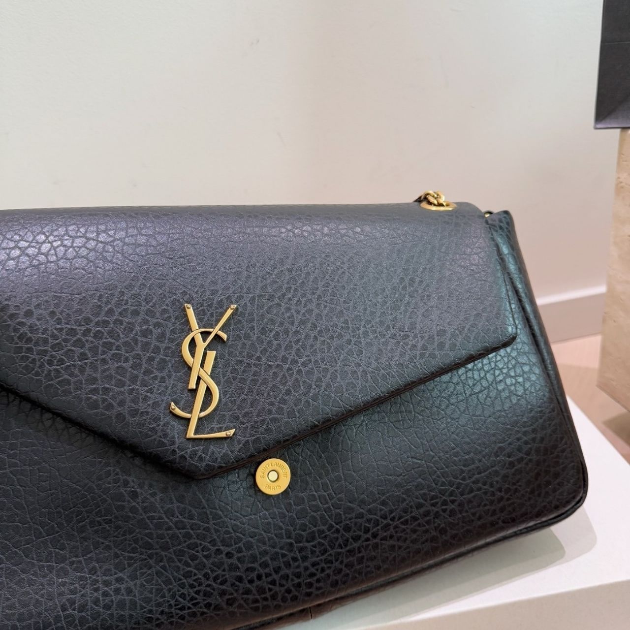Saint Laurent Cassandre Large Pouch On Chain Black 34cm 841702AACYT1000 - Image 8