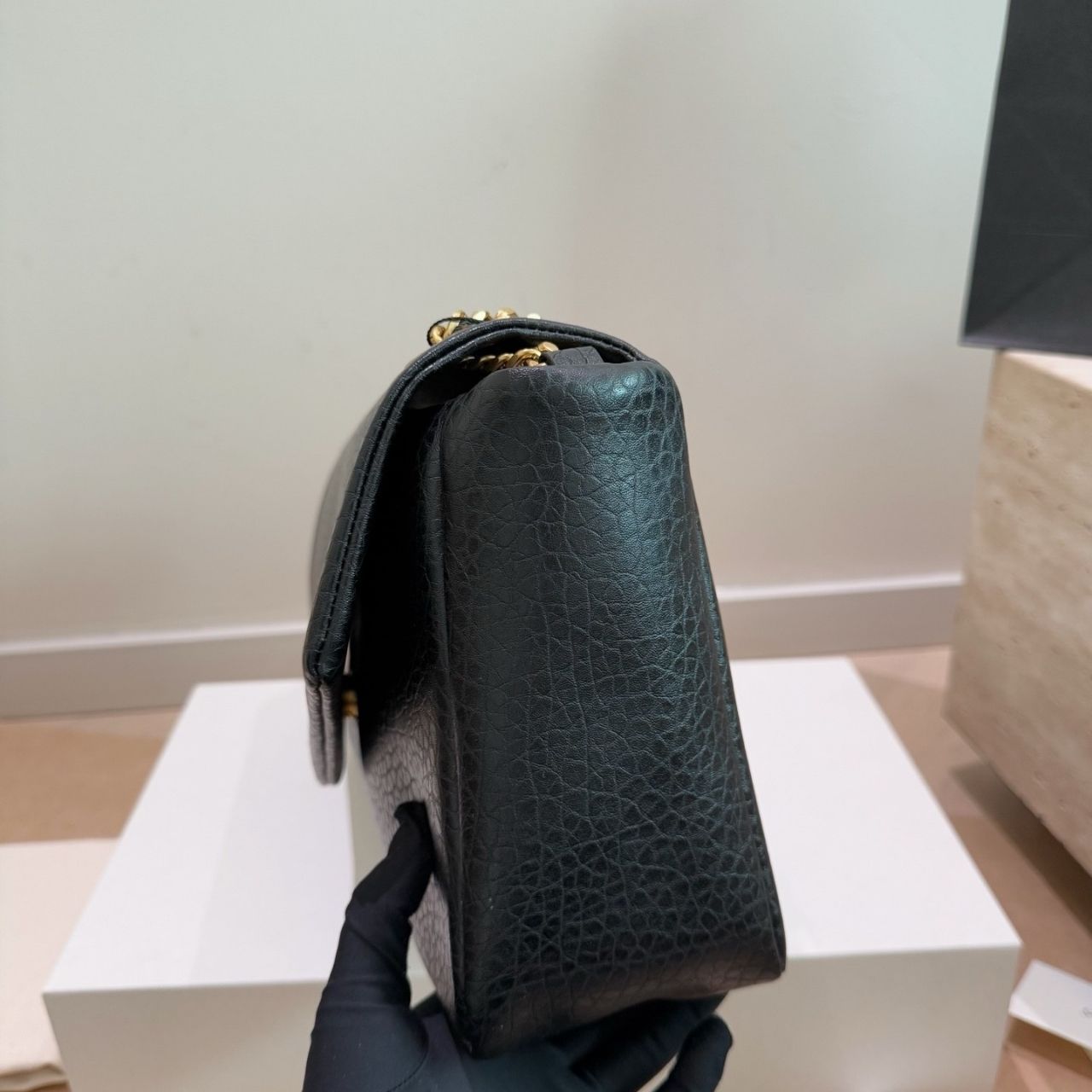 Saint Laurent Cassandre Large Pouch On Chain Black 34cm 841702AACYT1000 - Image 4