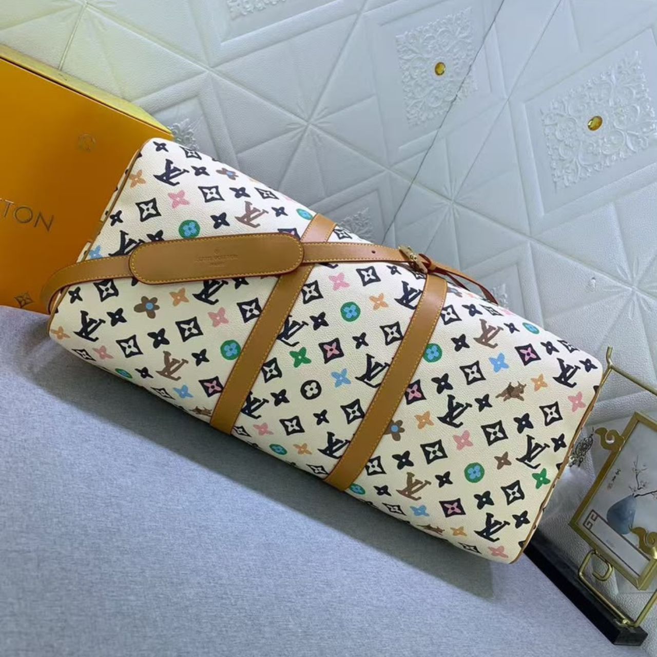 Louis Vuitton Keepall 50 Monogram Multicolor White 50Cm - Image 5