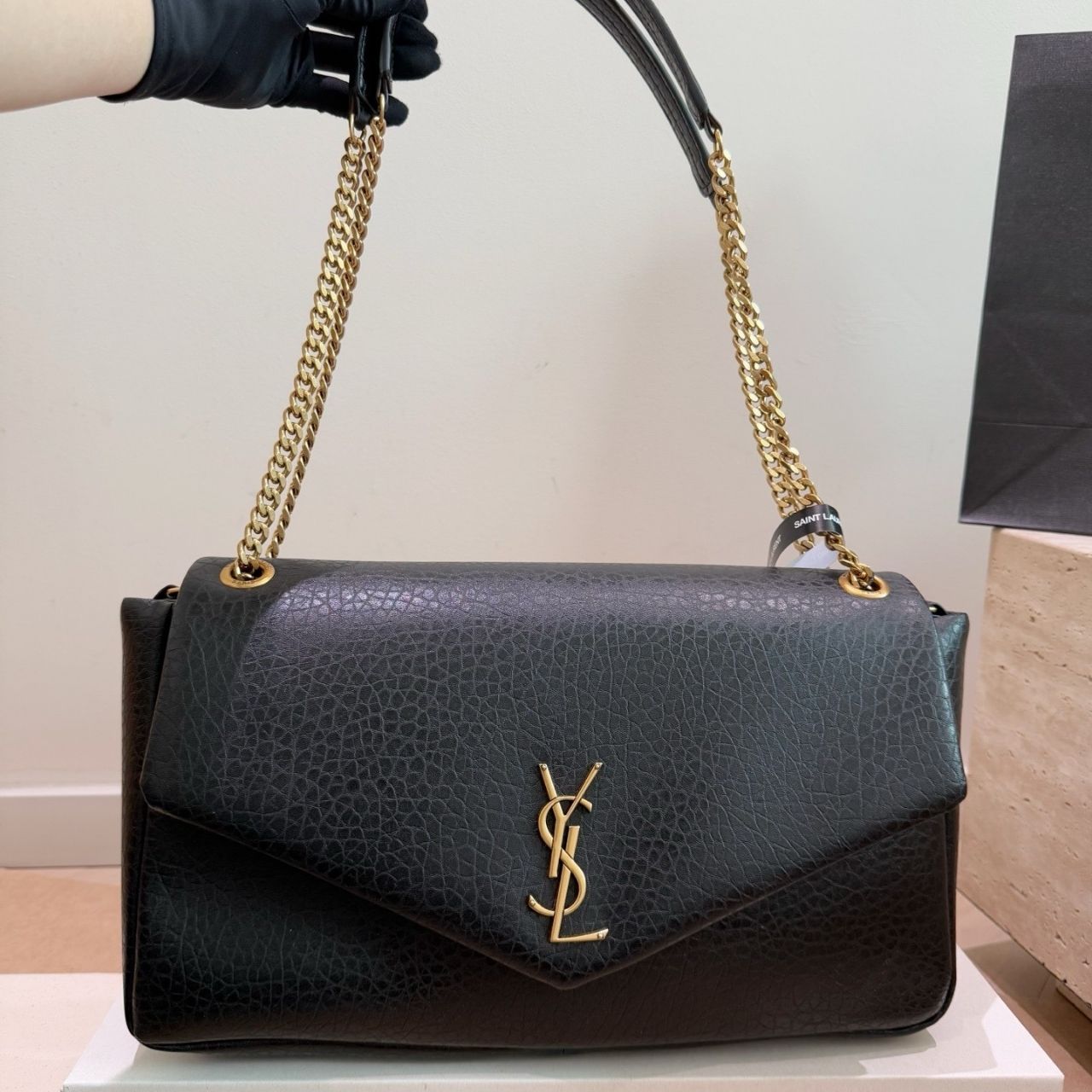 Saint Laurent Cassandre Large Pouch On Chain Black 34cm 841702AACYT1000 - Image 3