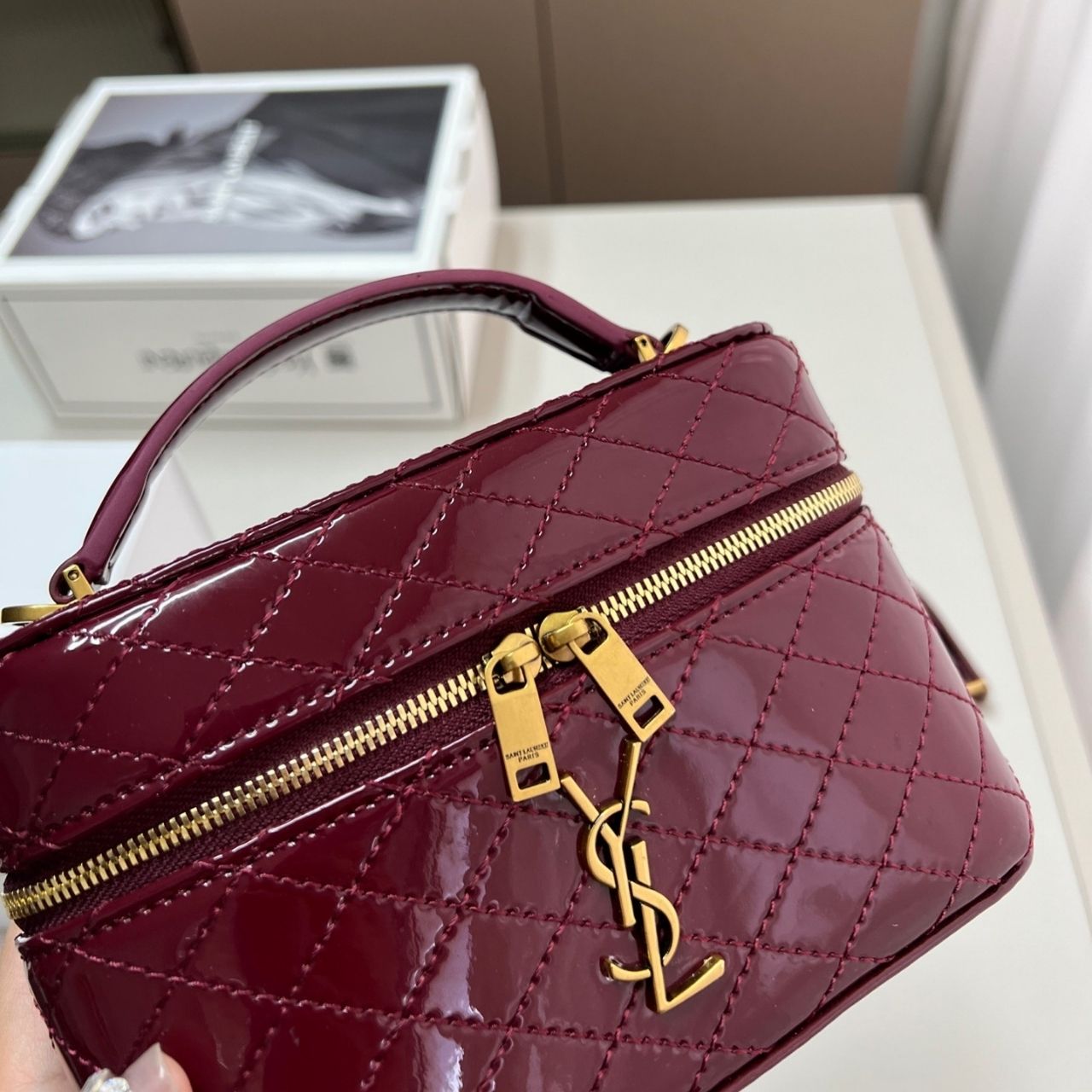 Saint Laurent Gaby Vanity Bag Rouge Cabernet 19Cm - Image 8
