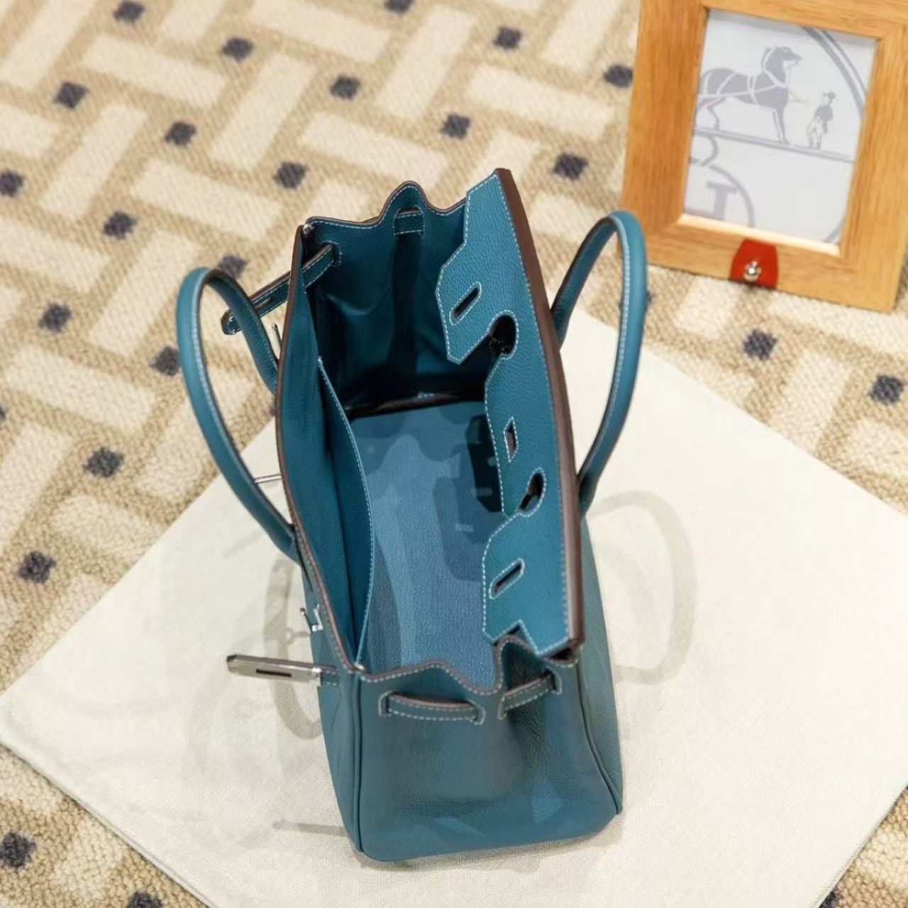 Prestige Edition - Hermes Birkin 30 Blue Jean Silver Hardware 30cm - Image 7