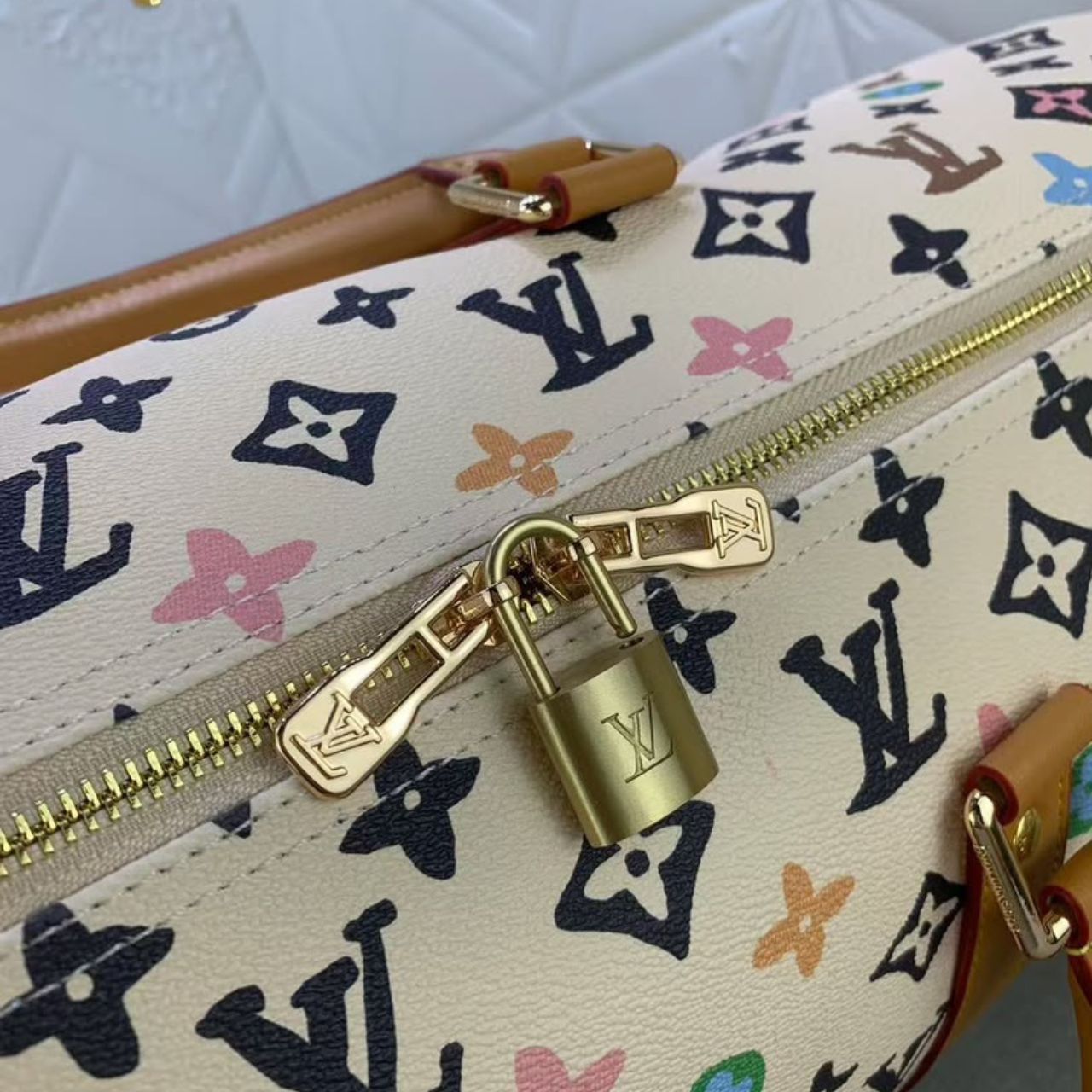 Louis Vuitton Keepall 50 Monogram Multicolor White 50Cm - Image 7
