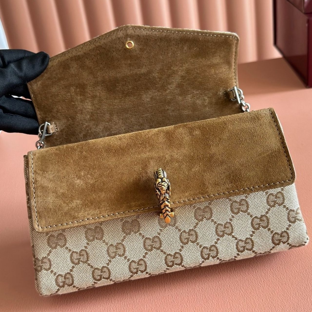 Gucci Dionysus Small Shoulder Bag Sand And Dark Brown 21cm - Image 8