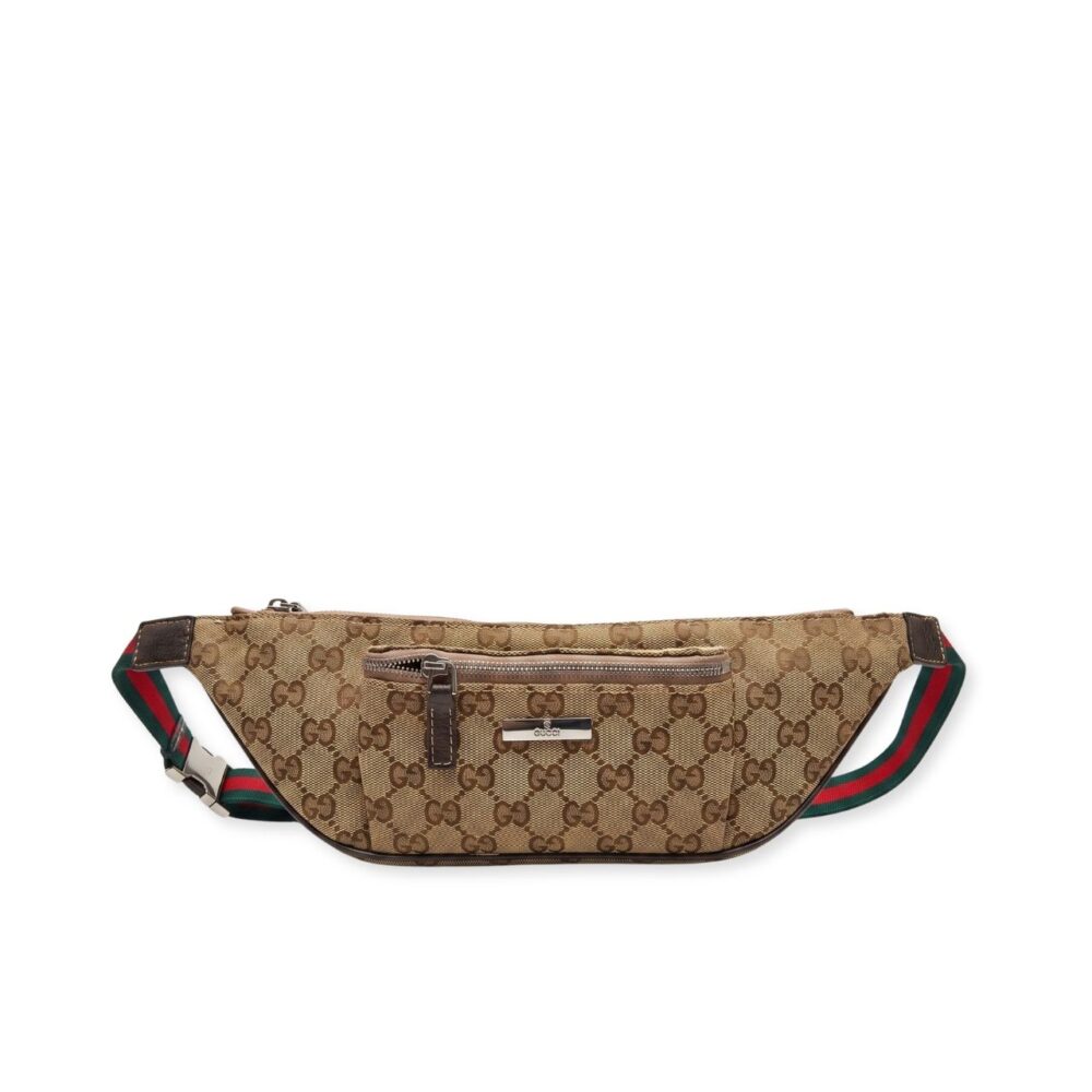 Gucci Flatpack Small Belt Bag Sand And Dark Brown 34cm