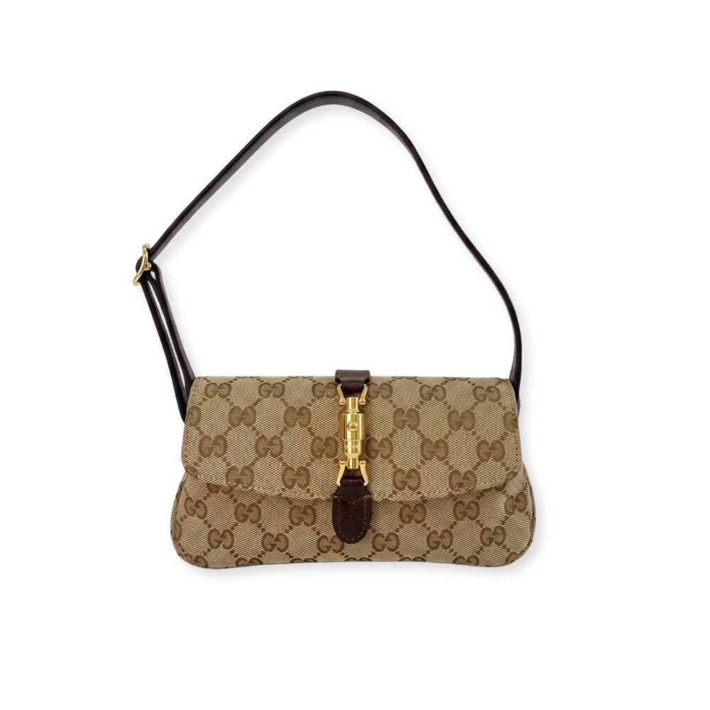Gucci Jackie Small Shoulder Bag Sand And Dark Brown 21cm