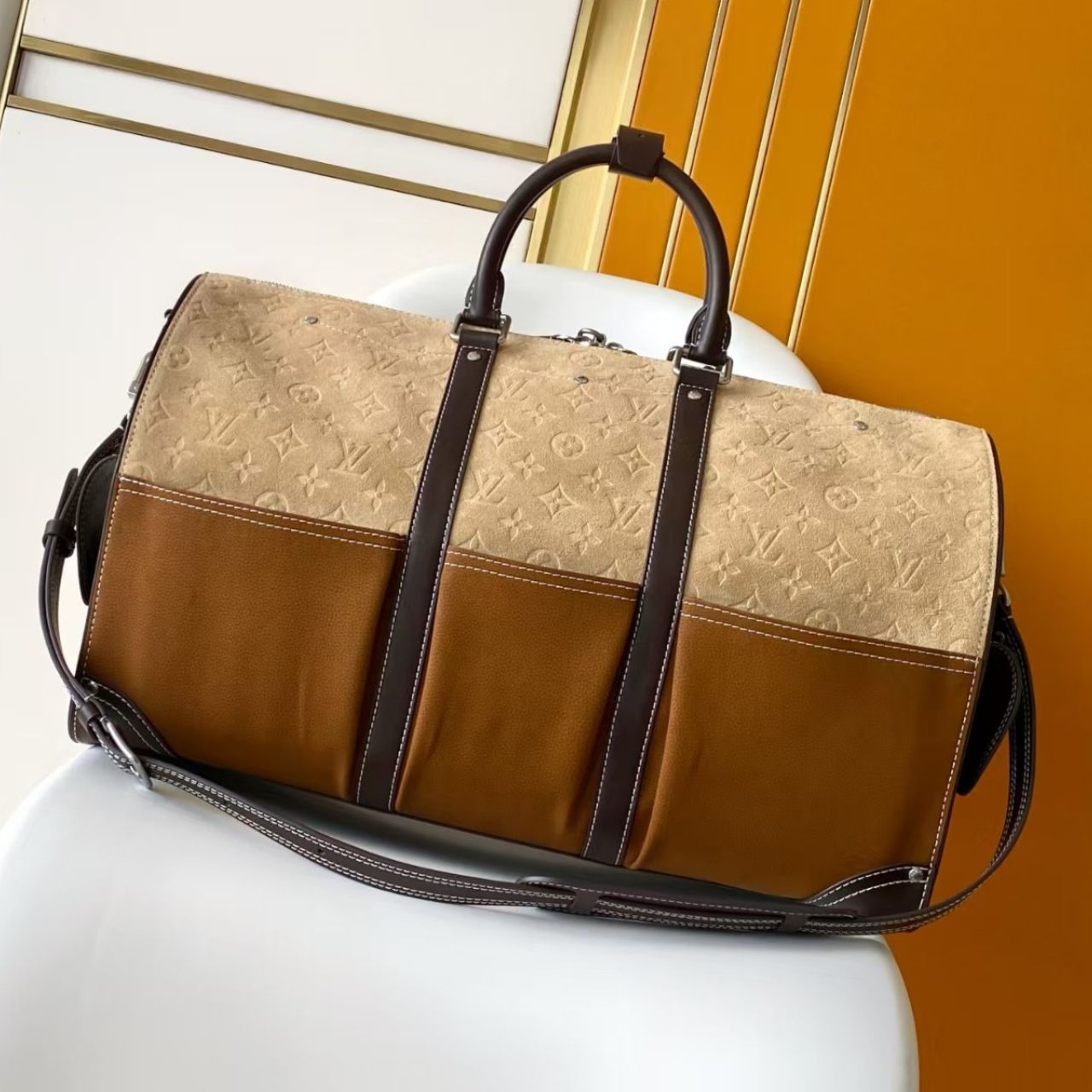Prestige Edition - Louis Vuitton Keepall Bandoulière 50 Monogram Suede 50cm M26127 - Image 4