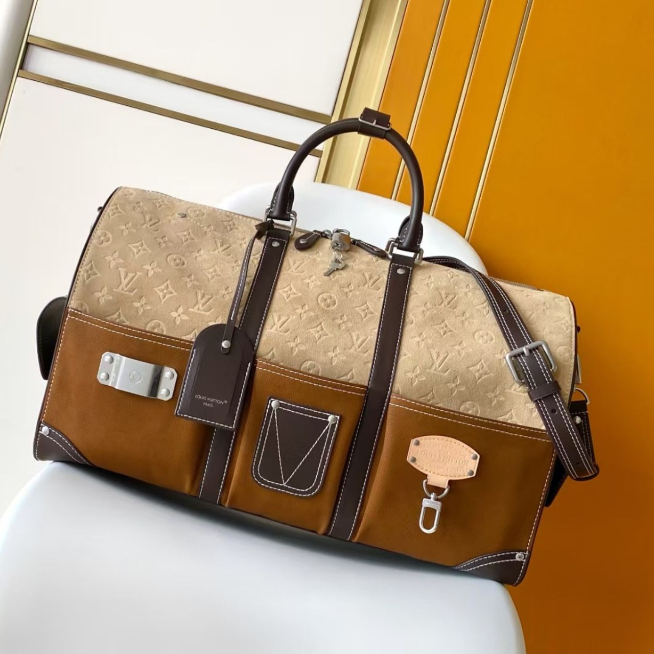 Prestige Edition - Louis Vuitton Keepall Bandoulière 50 Monogram Suede 50cm M26127 - Image 3