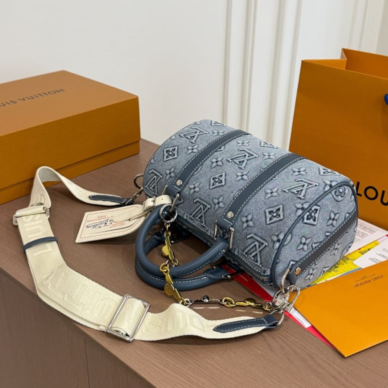 Louis Vuitton Keepall Bandouliere 25 Monogram Denim 25cm - Image 5