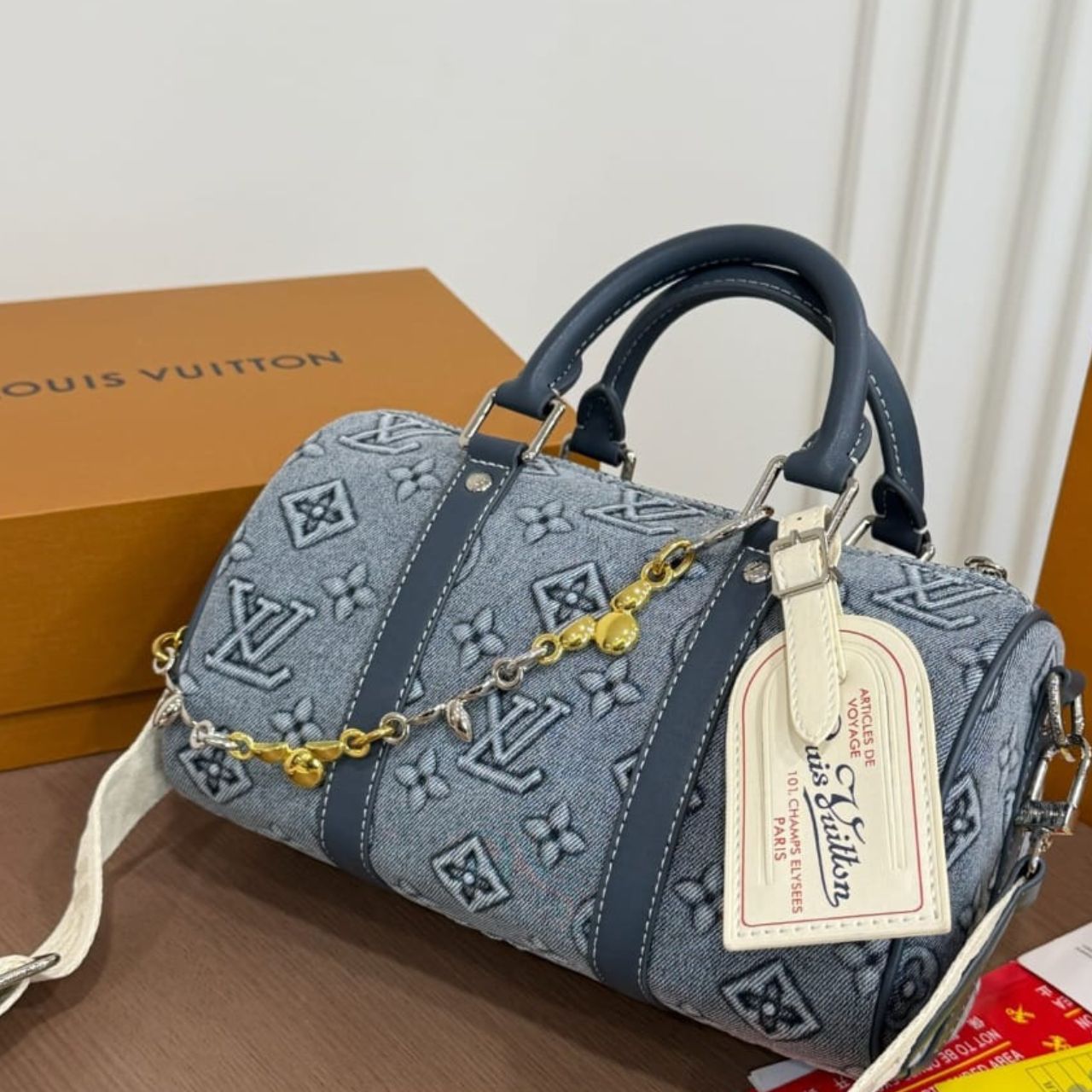 Louis Vuitton Keepall Bandouliere 25 Monogram Denim 25cm - Image 4