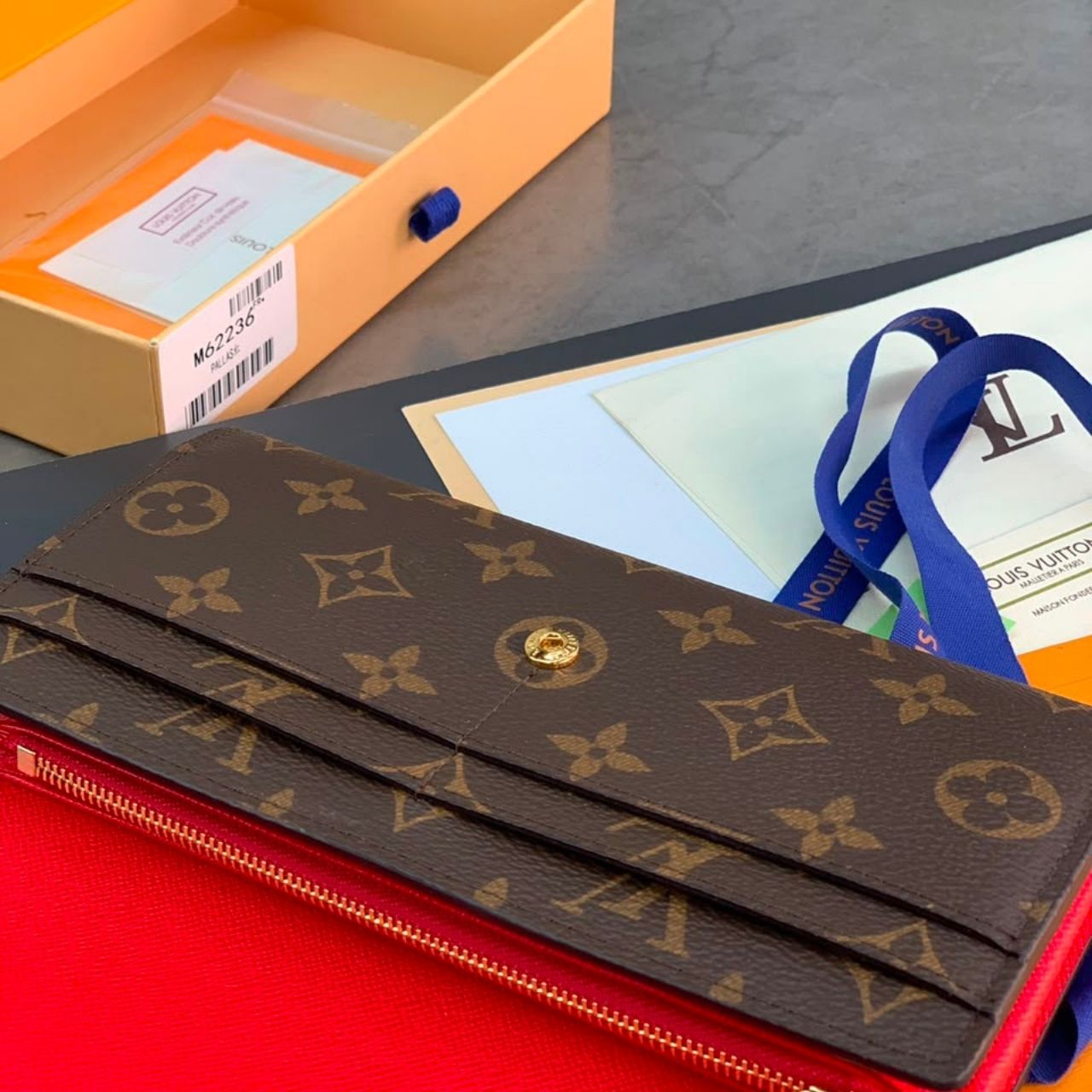 Louis Vuitton Sarah Wallet Poppy Coquelicot Red 19Cm M62236 - Image 5